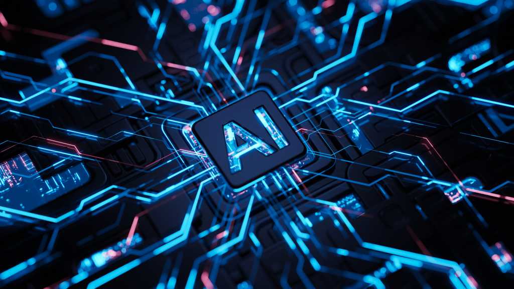 Artificial Intelligence and imagine how it works with icons of people, data science, and machine learning in the background.