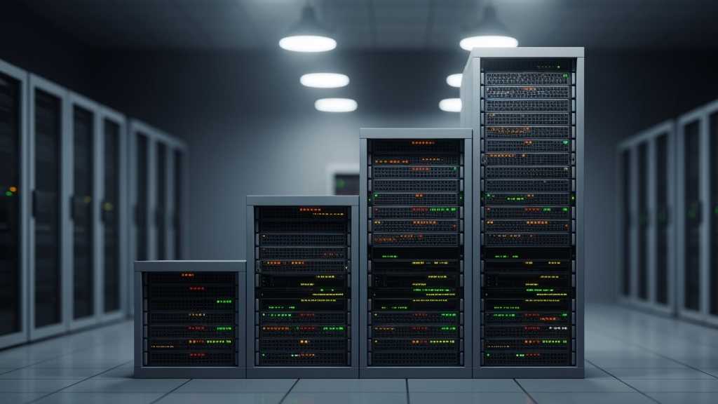 digital illustration of server racks in the form of a bar chart
