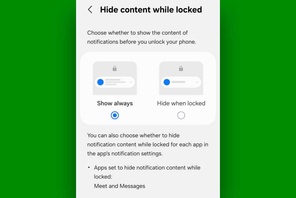 Android 16 Samsung lock screen notifications