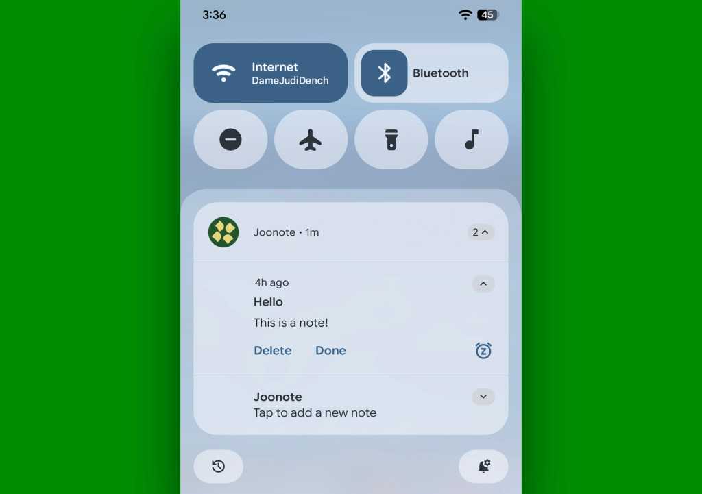 Joonote Android note app: Notification