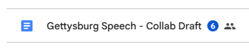 document name with number 6 next to it in google drive